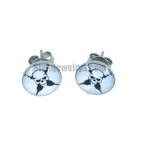 Stainless steel jewelry earring Enamel skull jewelry earring SJE370003 - Click Image to Close